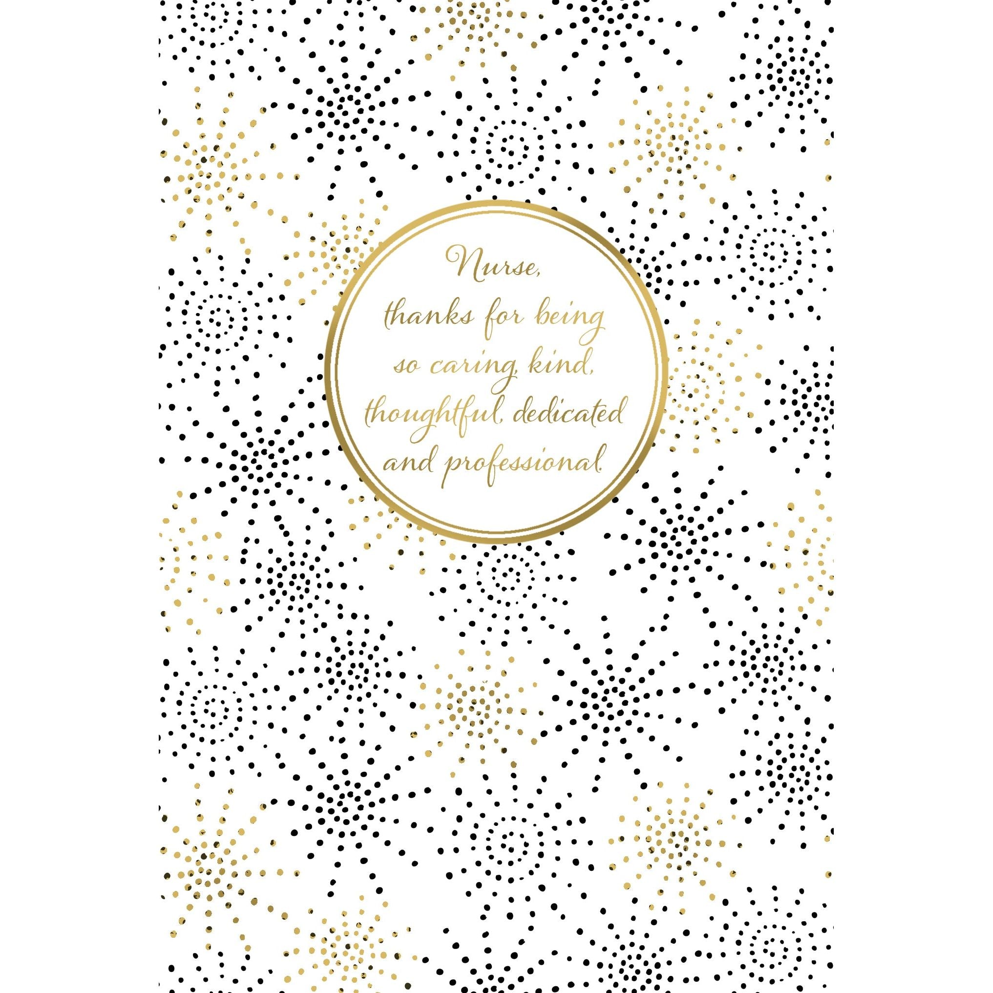 Black And Gold Exploding Dots Nurse's Day Card - Cardmore